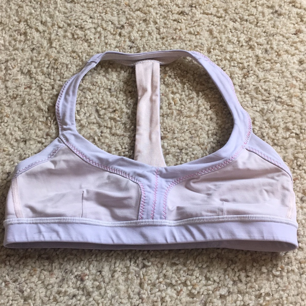Baby pink supportive sports bra by LULULEMON
